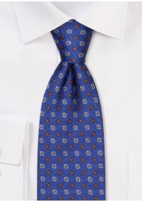 Cravatta in seta a motivo floreale blu...