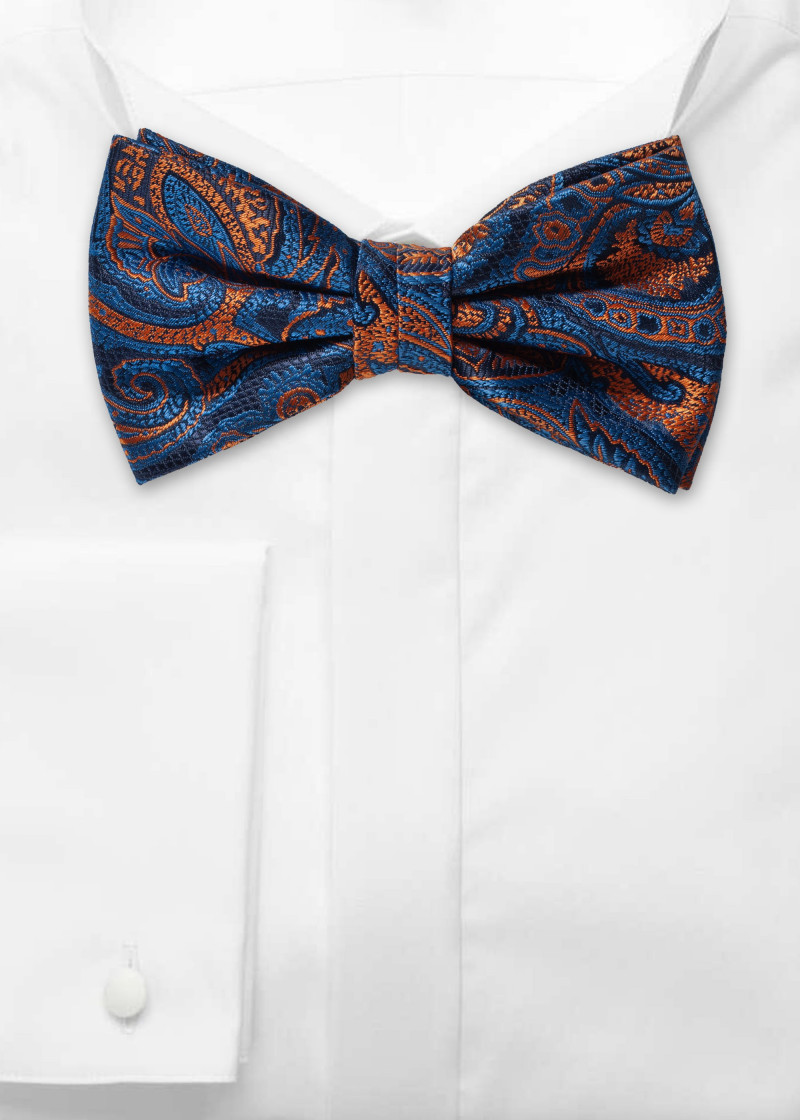 Papillon da uomo con motivo Paisley in rame