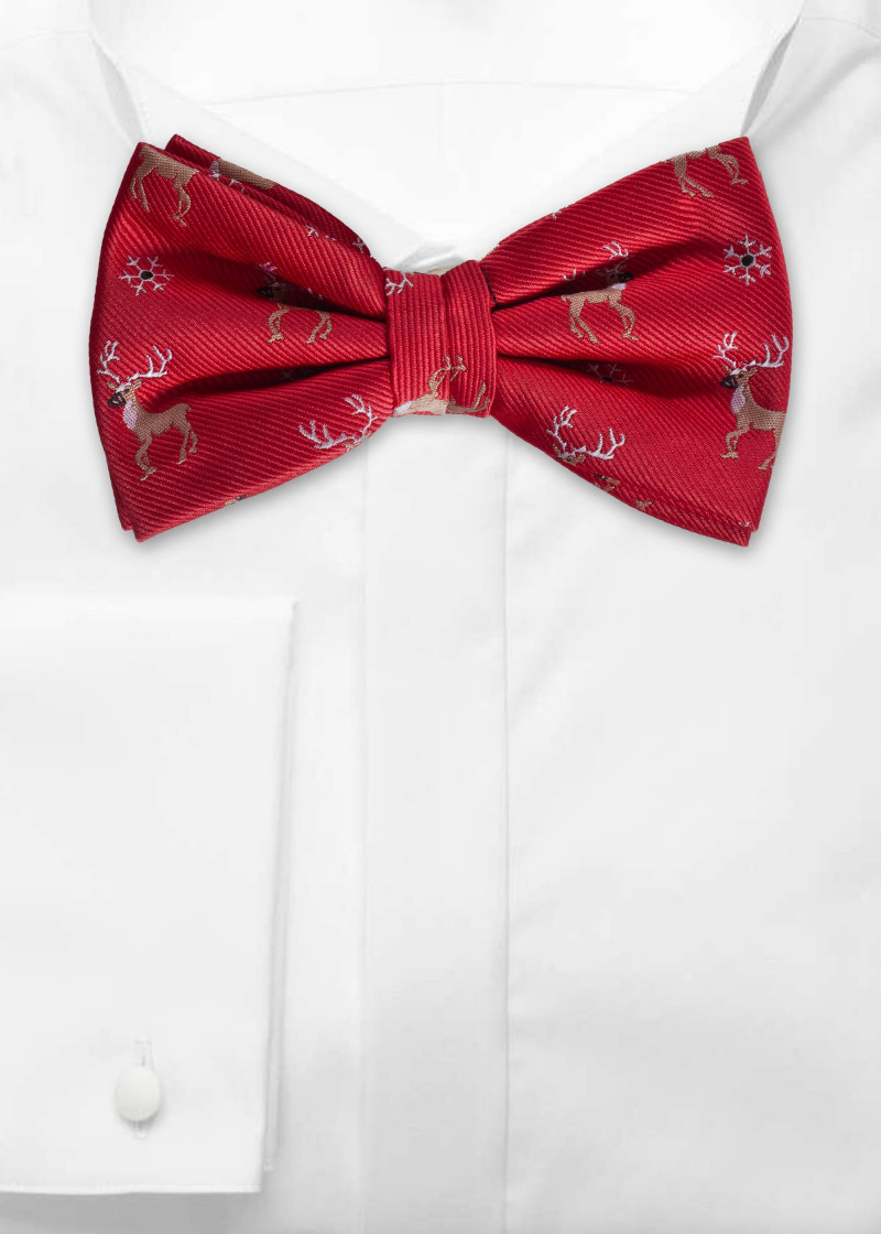 Papillon da uomo design renna rosso