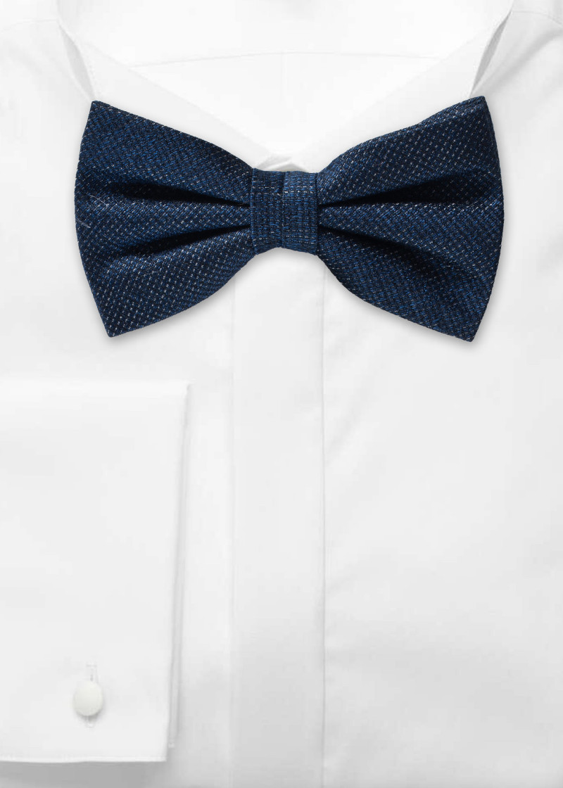 Papillon da uomo in acciaio blu maculato