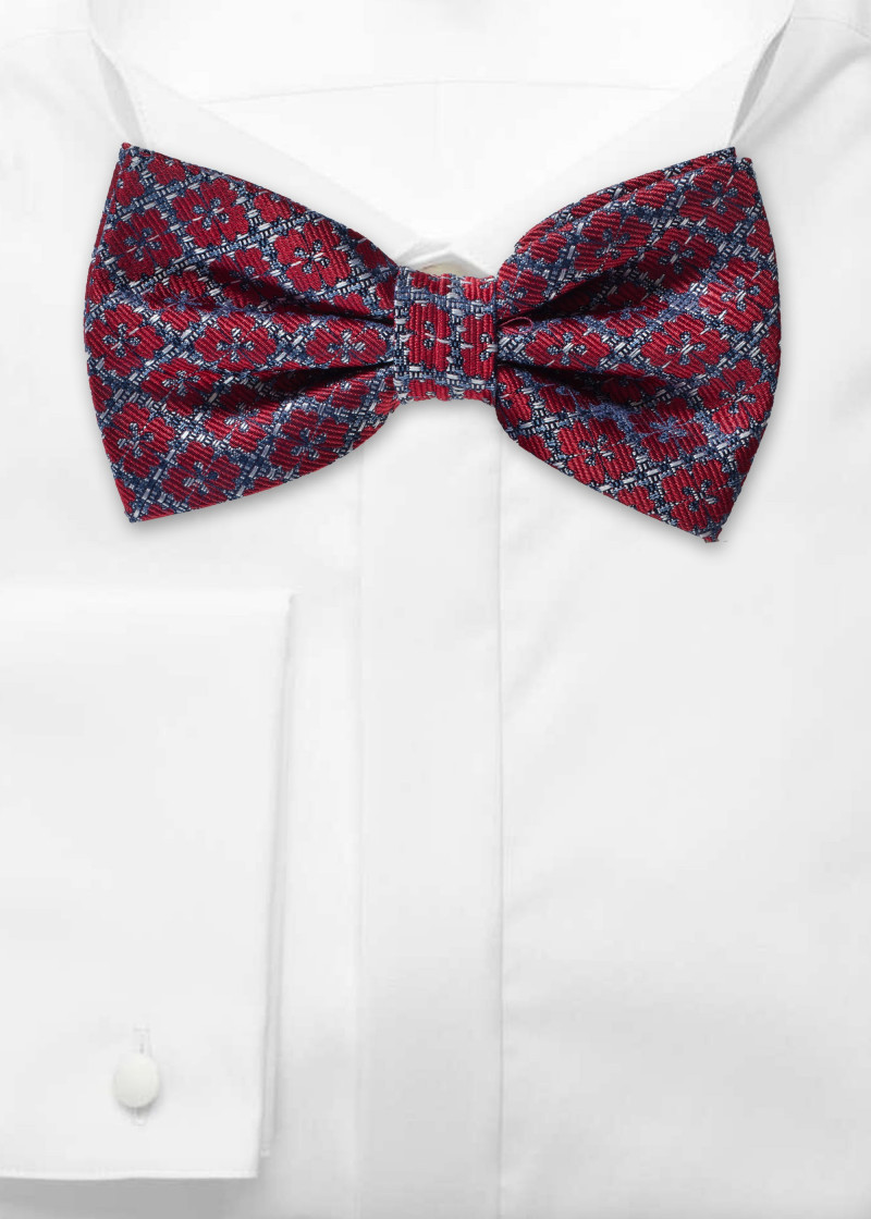 Papillon con motivo astratto rosso