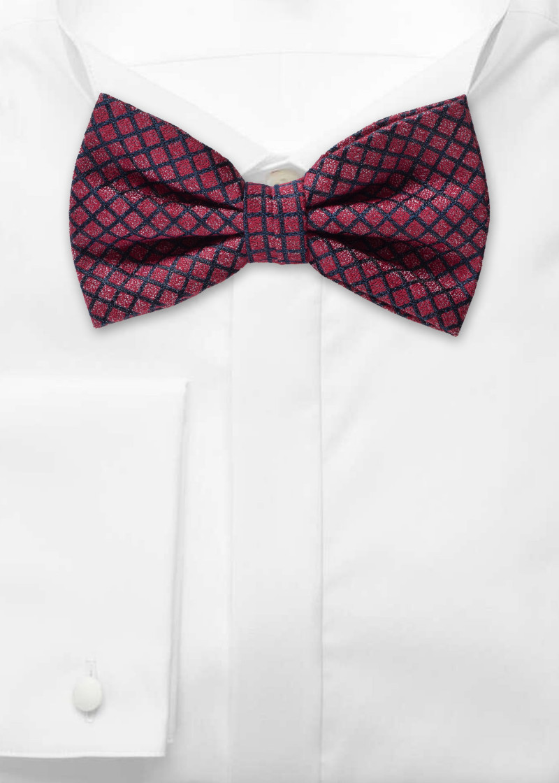 Papillon da uomo in seta e cotone rosso