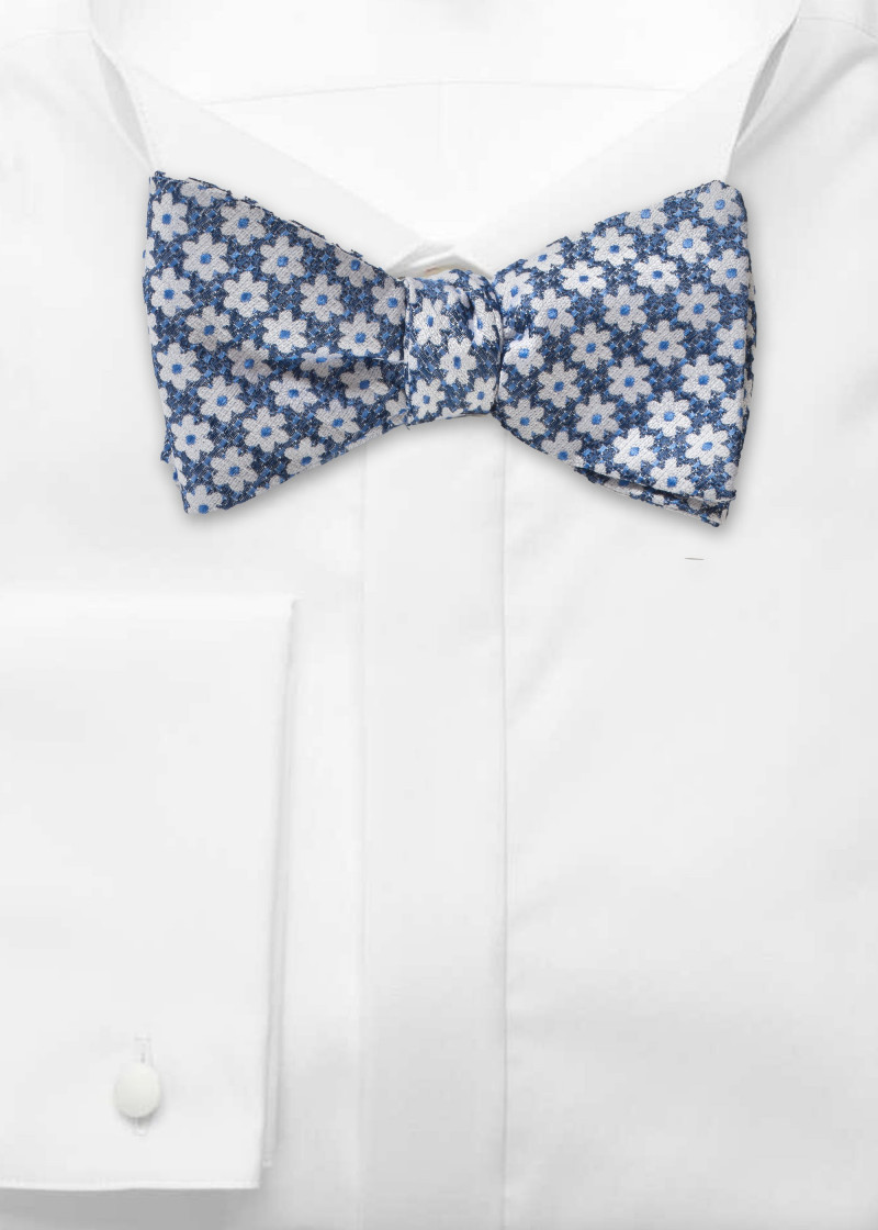Papillon motivo floreale blu ghiaccio