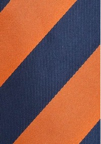 Herrenkrawatte Streifendessin breit kupfer-orange marineblau