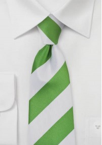 Cravatta righe larghe bianche verde