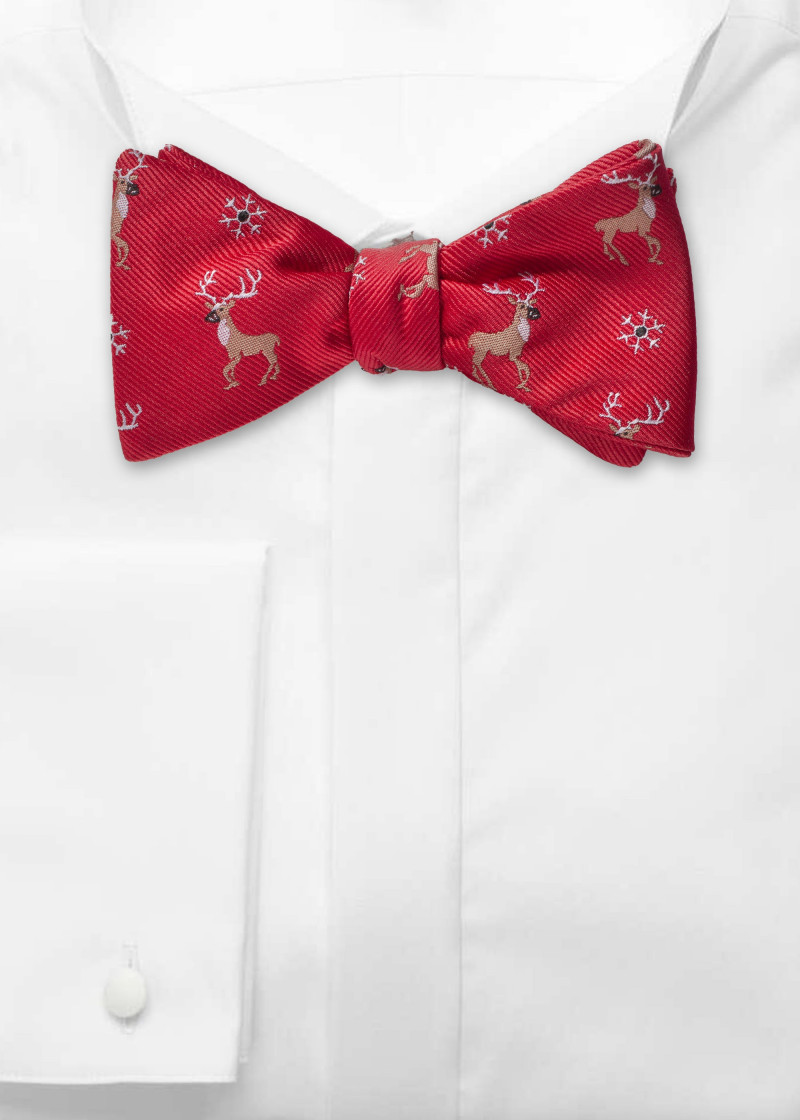 Papillon self tie renna media rosso