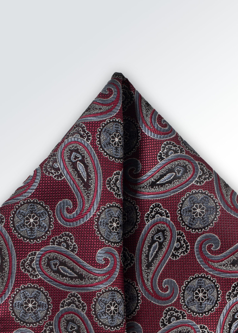 Sciarpa decorativa motivo paisley rosso vino