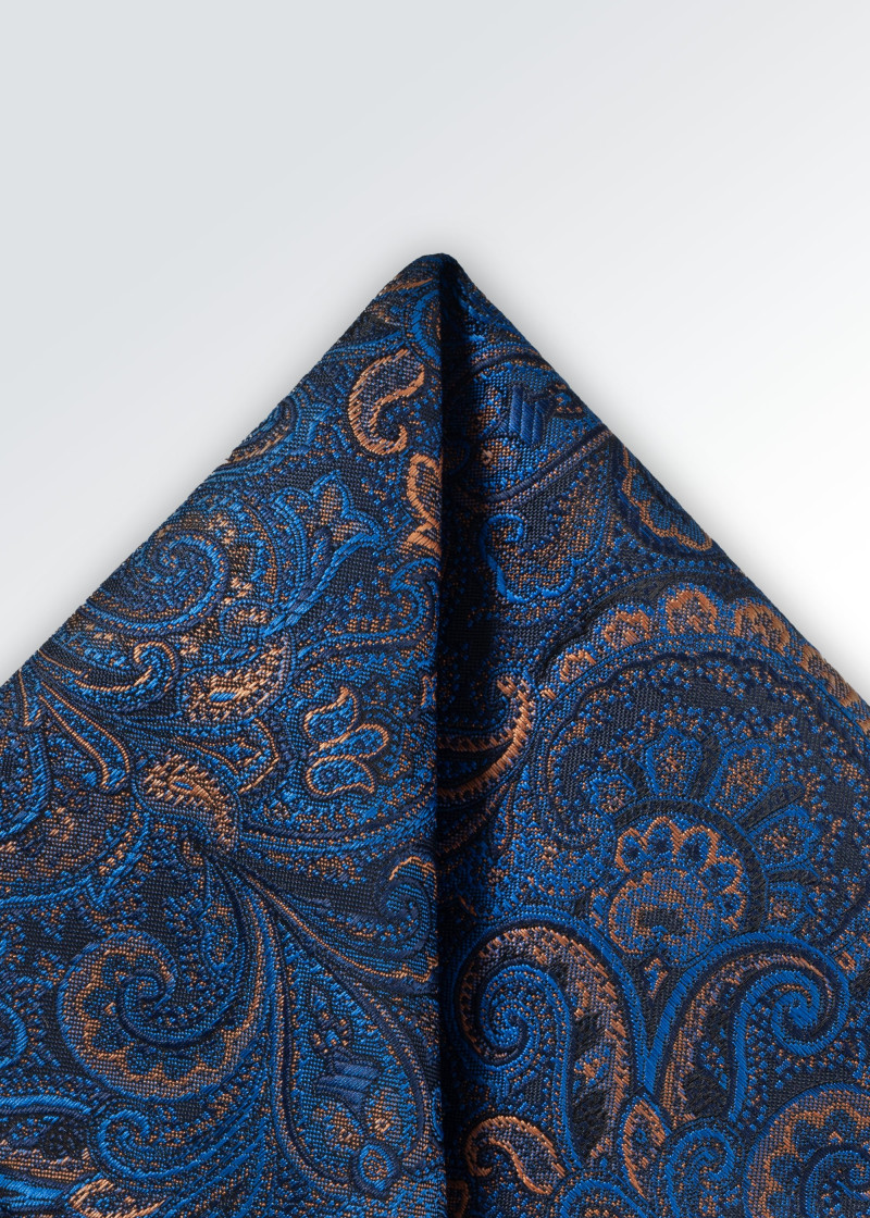 Quadrotto da taschino paisley blu navy