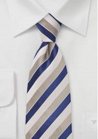 Cravatta business righe  sabbia blu