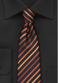 Cravatta sottile righe arancione