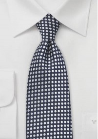 Cravatta pois blu bianchi argenti