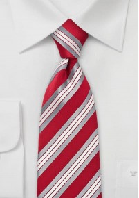 Cravatta motivo righe rosso ciliegia