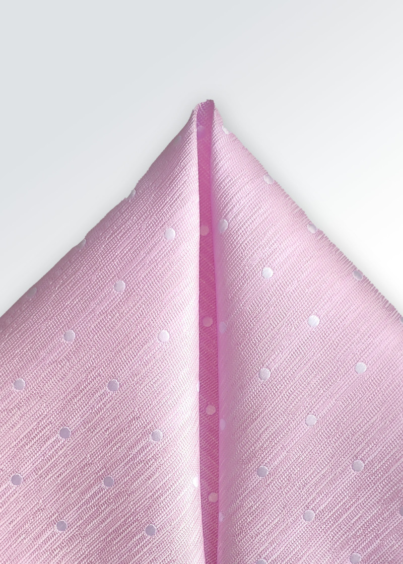 Quadretto da taschino rosa a pois maculati