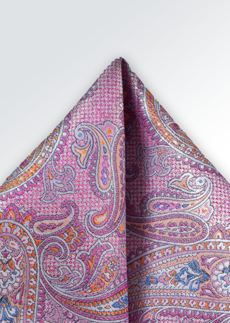 Foulard decorativo a motivi paisley rosa