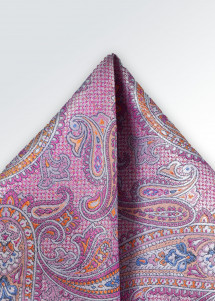 Foulard decorativo a motivi paisley rosa