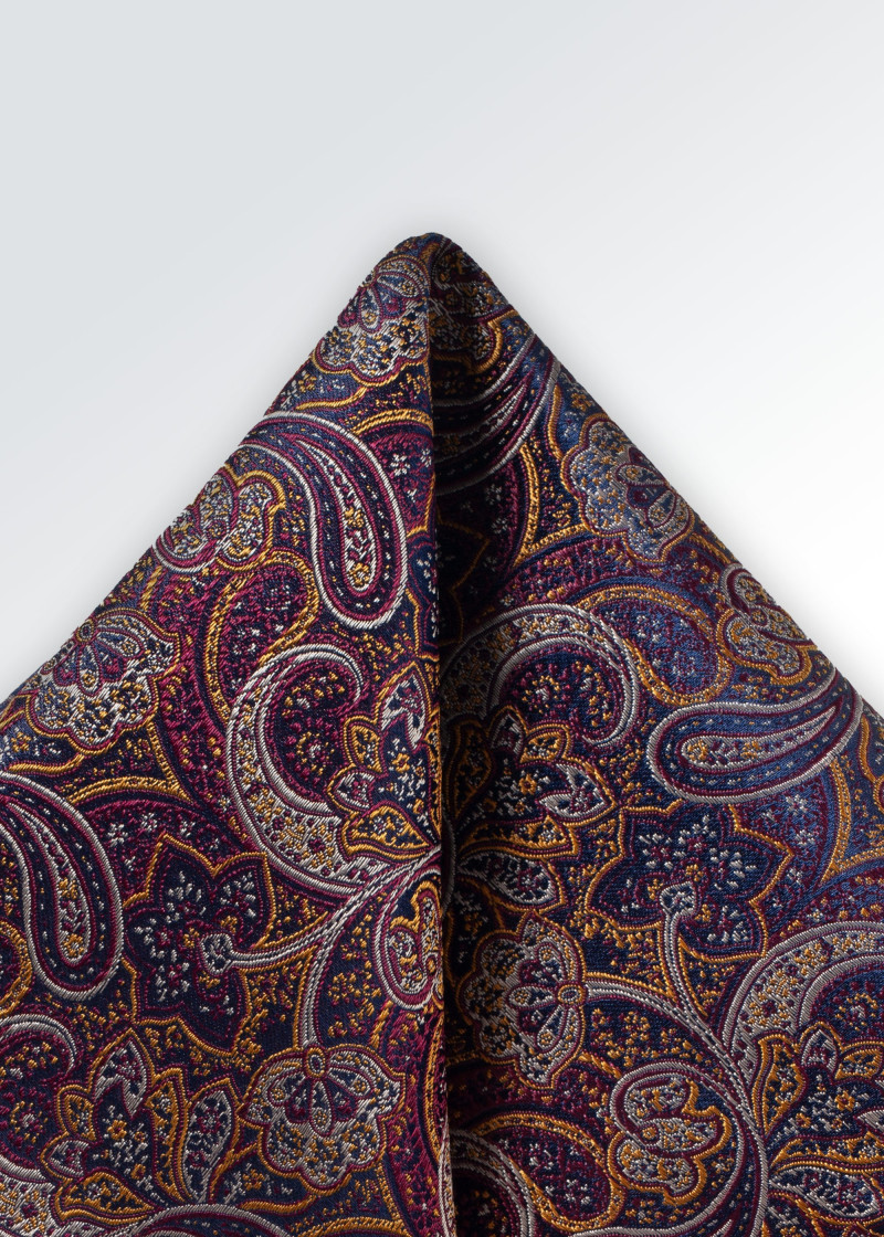 Fazzoletto da taschino con motivo Paisley rosso