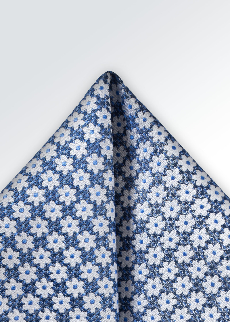 Panno decorativo con motivi floreali in blu
