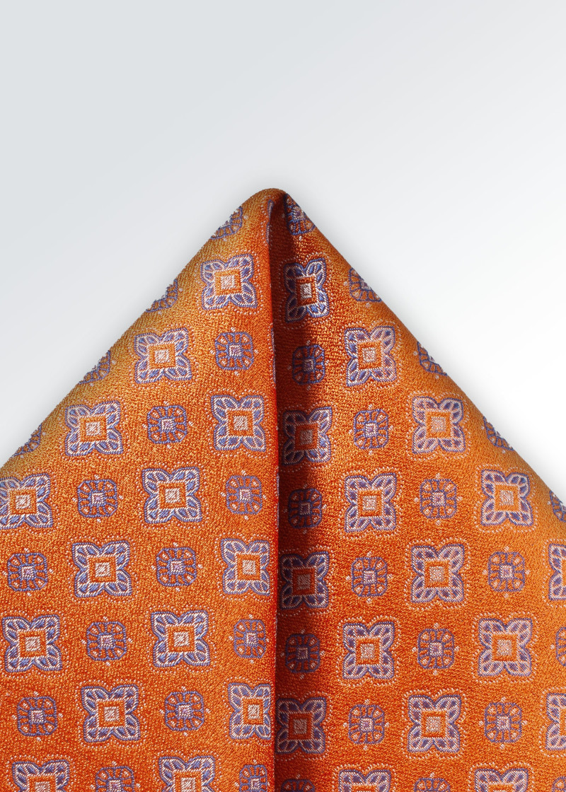 Sciarpa decorativa design geometrico arancione