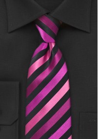 Cravatta righe rosa nere