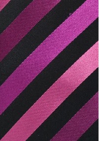 Krawatte stylisches Streifenmuster magenta tiefschwarz