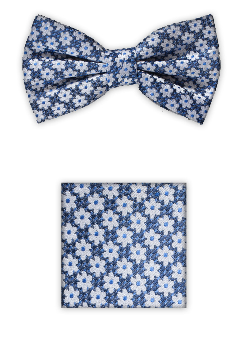 Papillon e sciarpa con motivo floreale Azzurro
