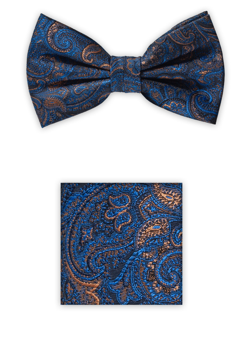 Sciarpa papillon da uomo con motivo Paisley Blu
