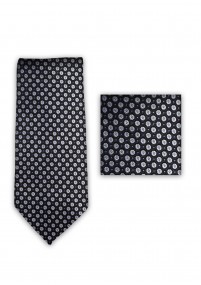 Cravatta di stoffa a pois neri profondi
