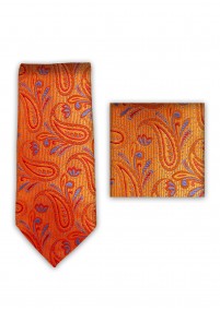 Cravatta in tessuto rame-arancio con...