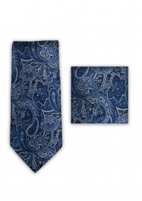 Cravatta in tessuto blu navy con motivo...