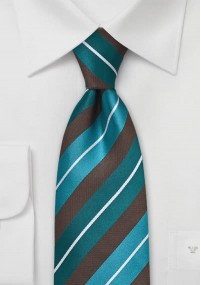 Cravatta righe turchese marrone