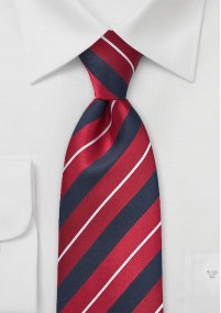 Cravatta business rosso blu righe