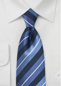 Krawatte Streifendesign navy hellblau