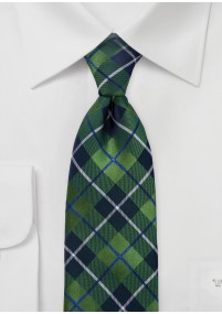 Cravatta XXL quadri verde