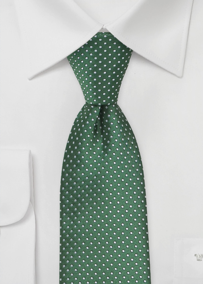 Cravatta verde puntini bianco