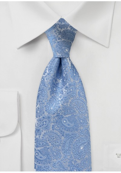Cravatta paisley blu ghiaccio