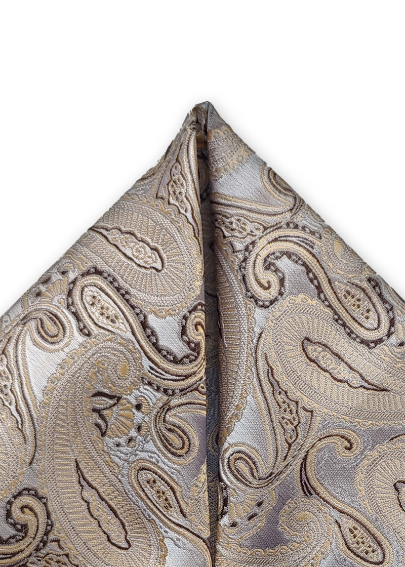 Sciarpa decorativa con motivo Paisley, ecrù