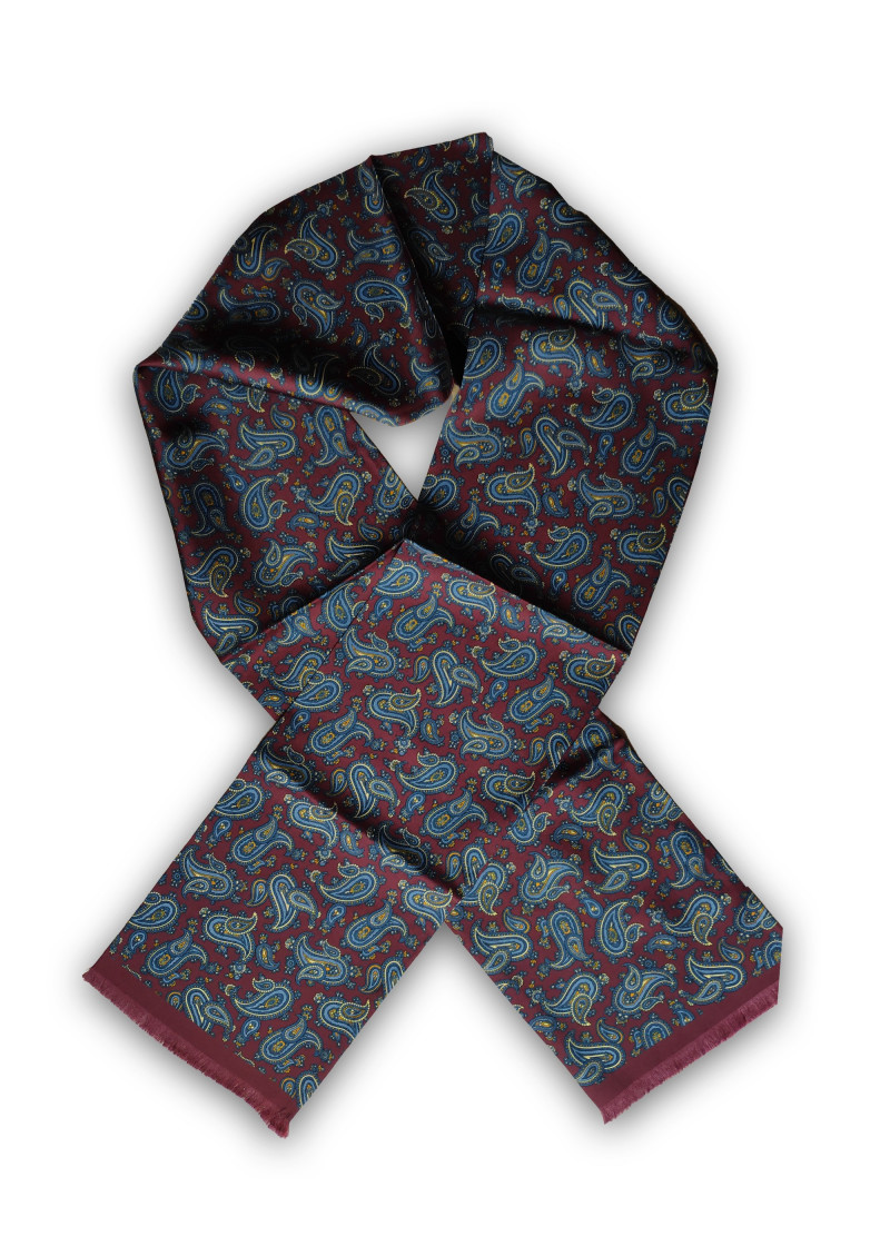 Sciarpa a cravatta con motivo Paisley marrone