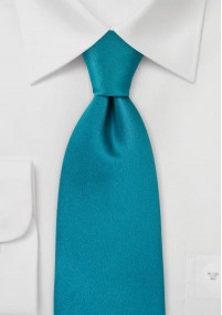 Cravatta in raso bluastro-turchese
