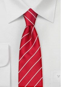 Cravatta microfibra rossa righe