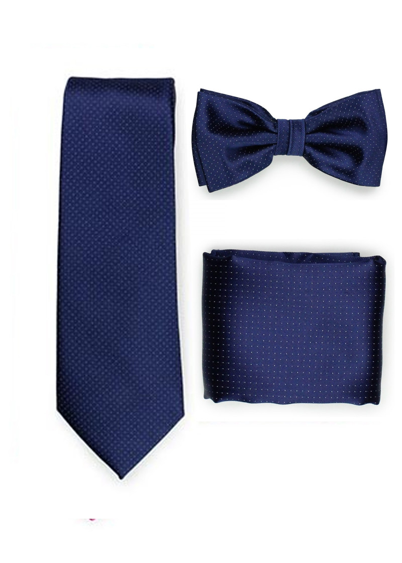 Combinazione papillon uomo sciarpa blu notte a