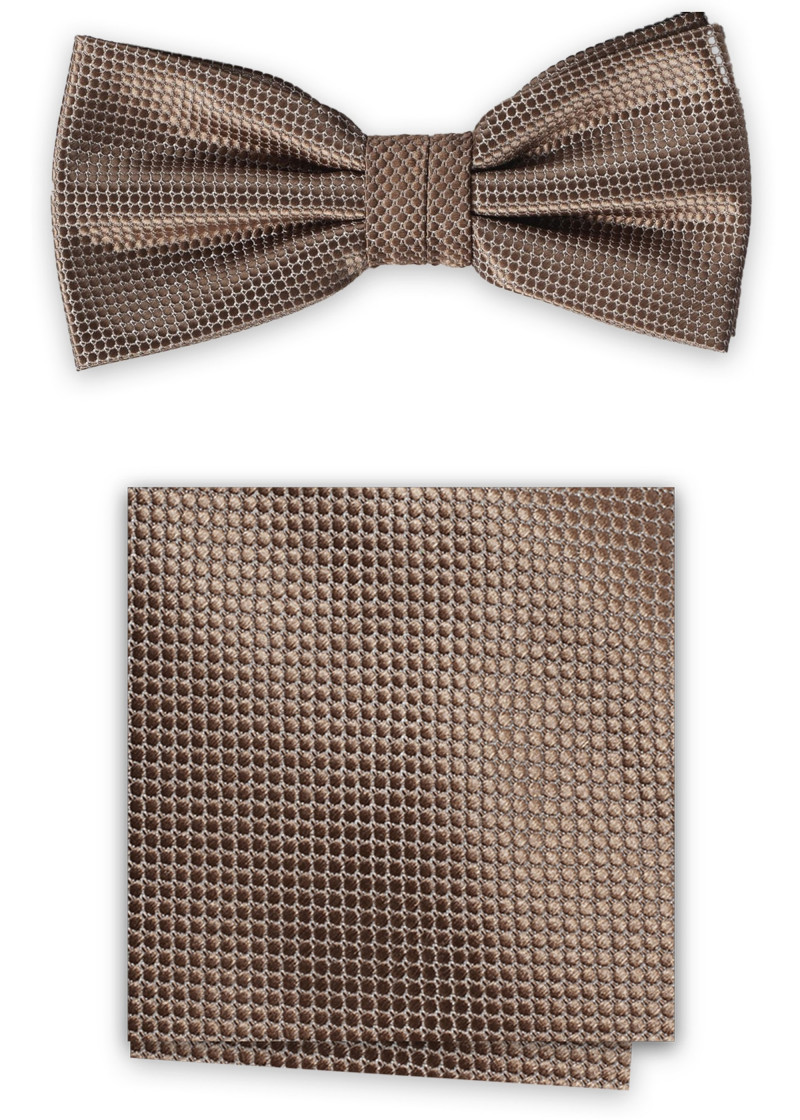 Papillon da uomo con fazzoletto (marrone scuro)