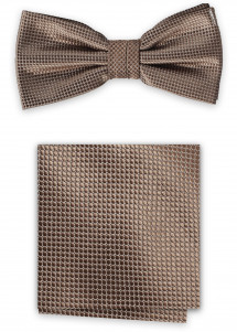 Papillon da uomo con fazzoletto (marrone...
