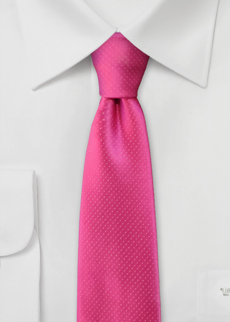 Cravatta uomo filigrana a pois magenta