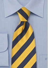Cravatta business XXL giallo oro blu