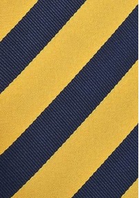 Krawatte Clip gelb dunkelblau Streifenmuster