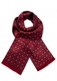 Foulard a cravatta in 100% seta (rosso-blu)