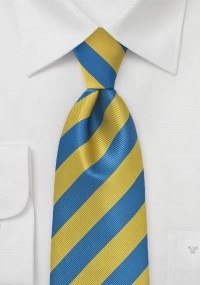 Cravatta con motivo a righe blu e giallo