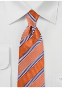 Cravatta extra lunga a righe arancioni