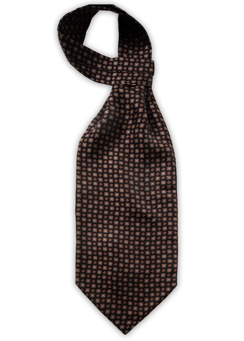 Ascot nero con motivo floreale