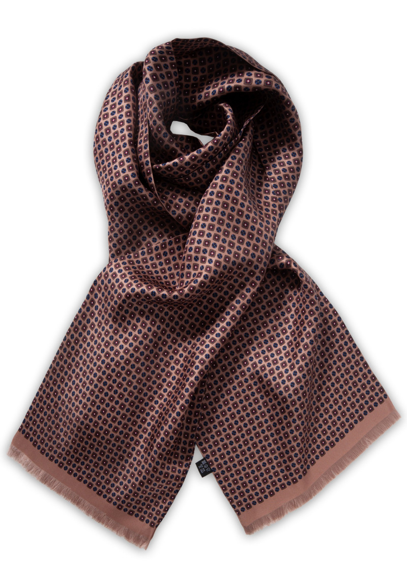 Foulard oversize con emblemi floreali in beige